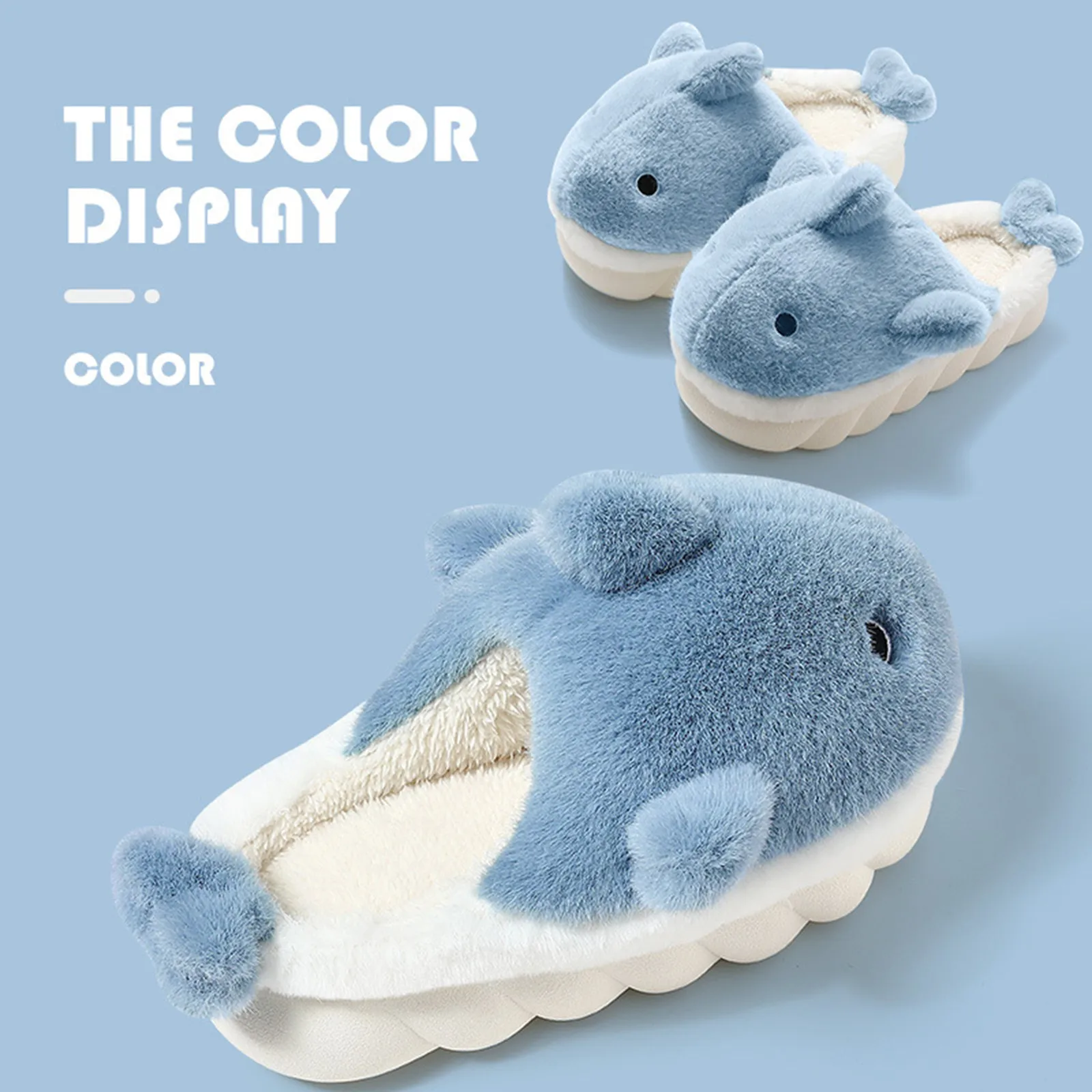 Women And Men Winter Slippers Adult Warm Slippers Animal Lovely Shark Indoor Home And Outdoor Shoes For Winter Warmth Shoe