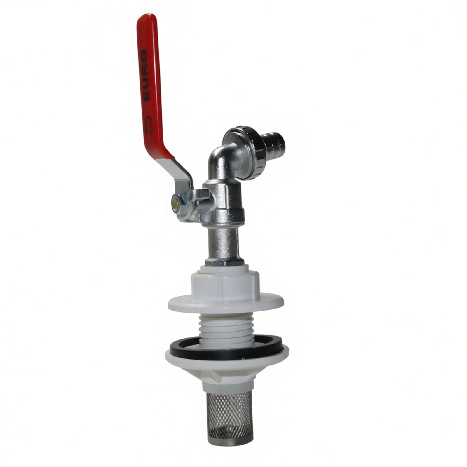 3Pc Kit Garden Irrigation Chrome plated Faucet Filter Screen Flange Water Through Plate Fish Tank IBC Drip Irrigation Connector