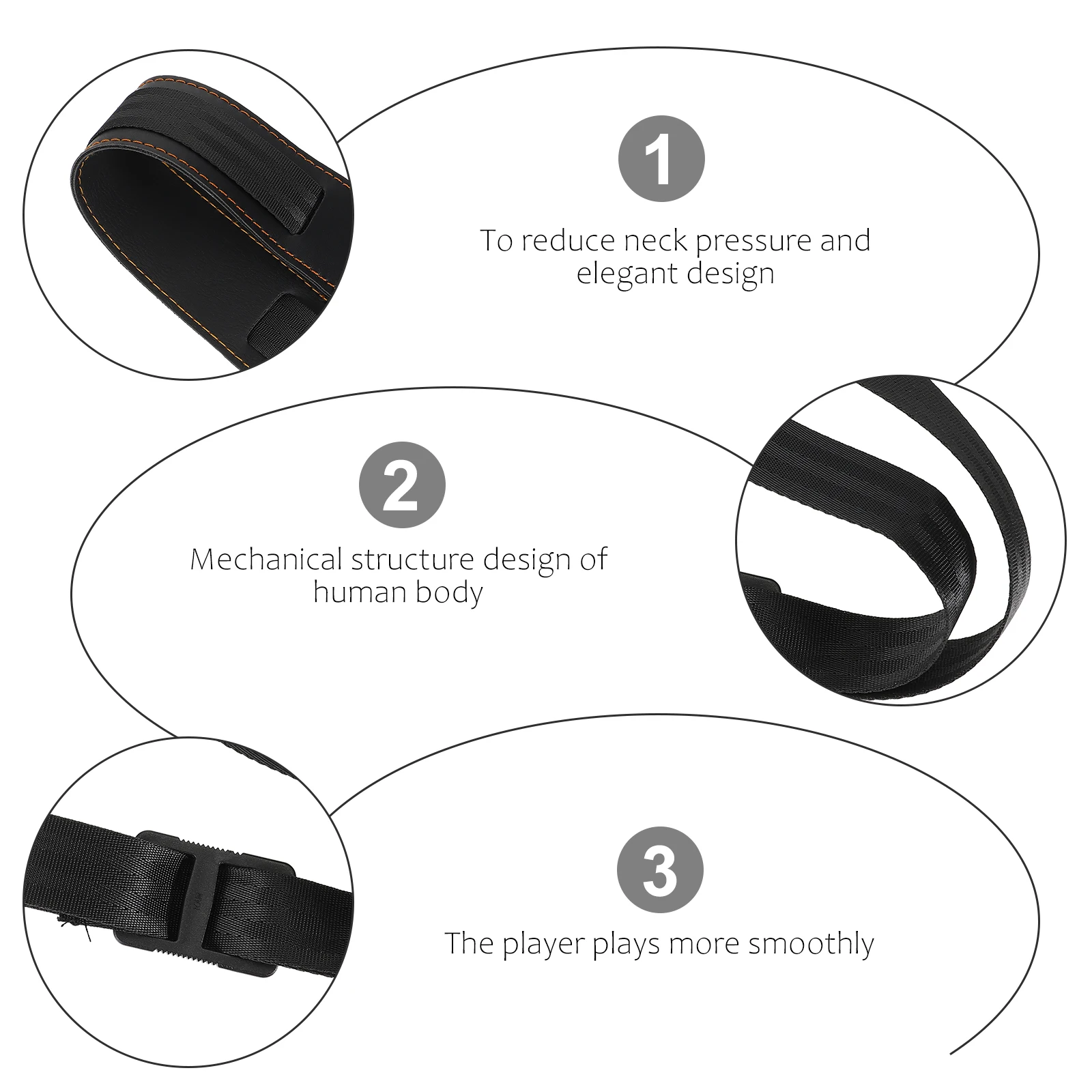 

1pc Universal Saxophone Harness Adjustable Shoulder Strap Belt Durable Soft Fit For Alto Tenor Soprano Clarinet Oboe