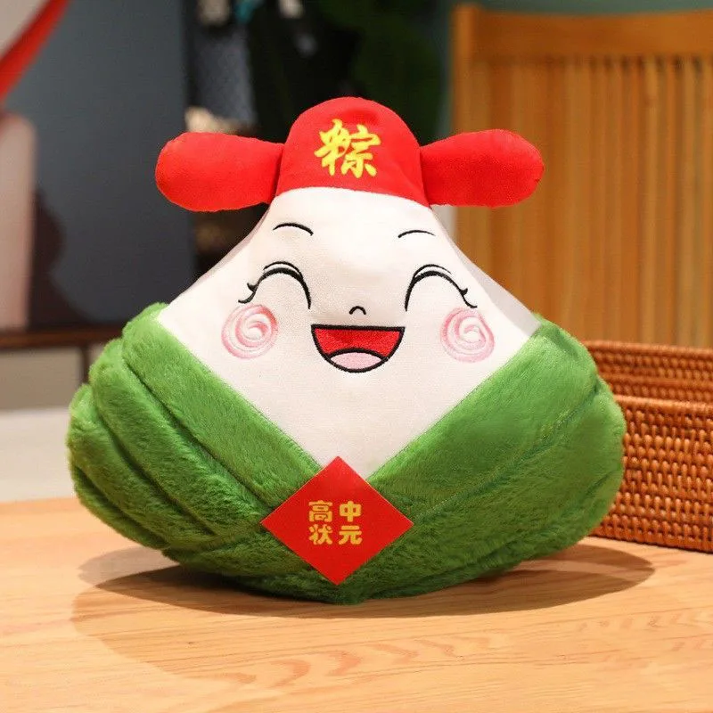 Cute Zongzi Plush Toy Dragon Boat Festival Stuffed Rice Dumpling Pillow Kawaii Zongzi Doll for Students Exam Gift Home Decor