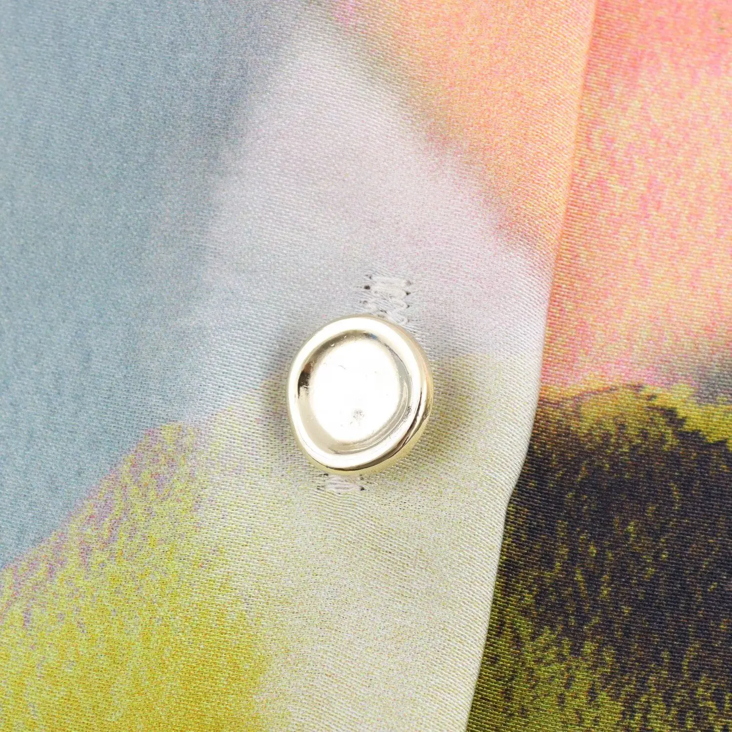 Camicetta da donna stampata Camicia strutturata in raso di seta stampata minimamente Camicetta da ufficio monopetto da donna estiva