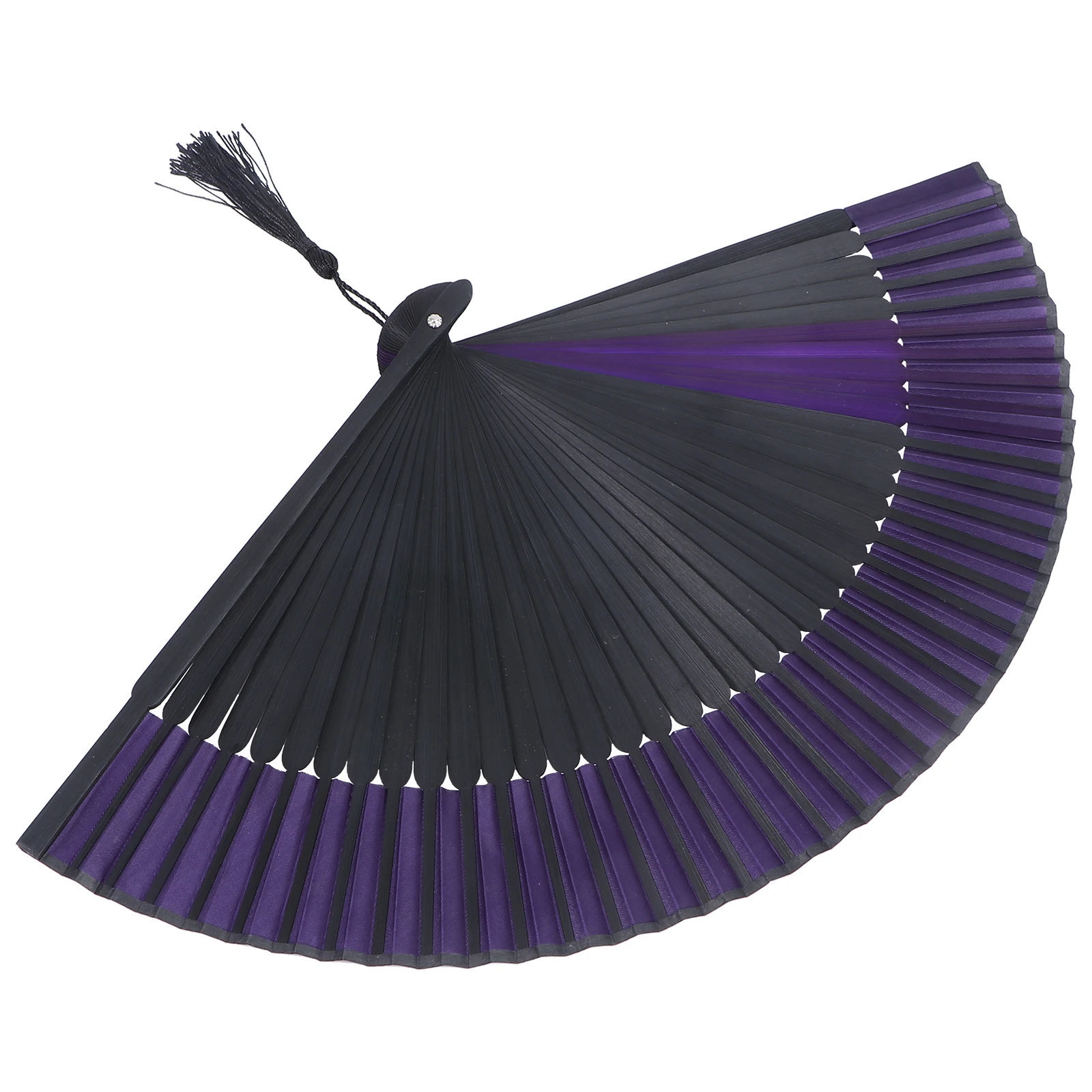 

Silk Chinese Bamboo Women Chinese Vintage Silk Vintage Black Decor Bamboo Fan Purple Folding Fan Party Wedding Tea