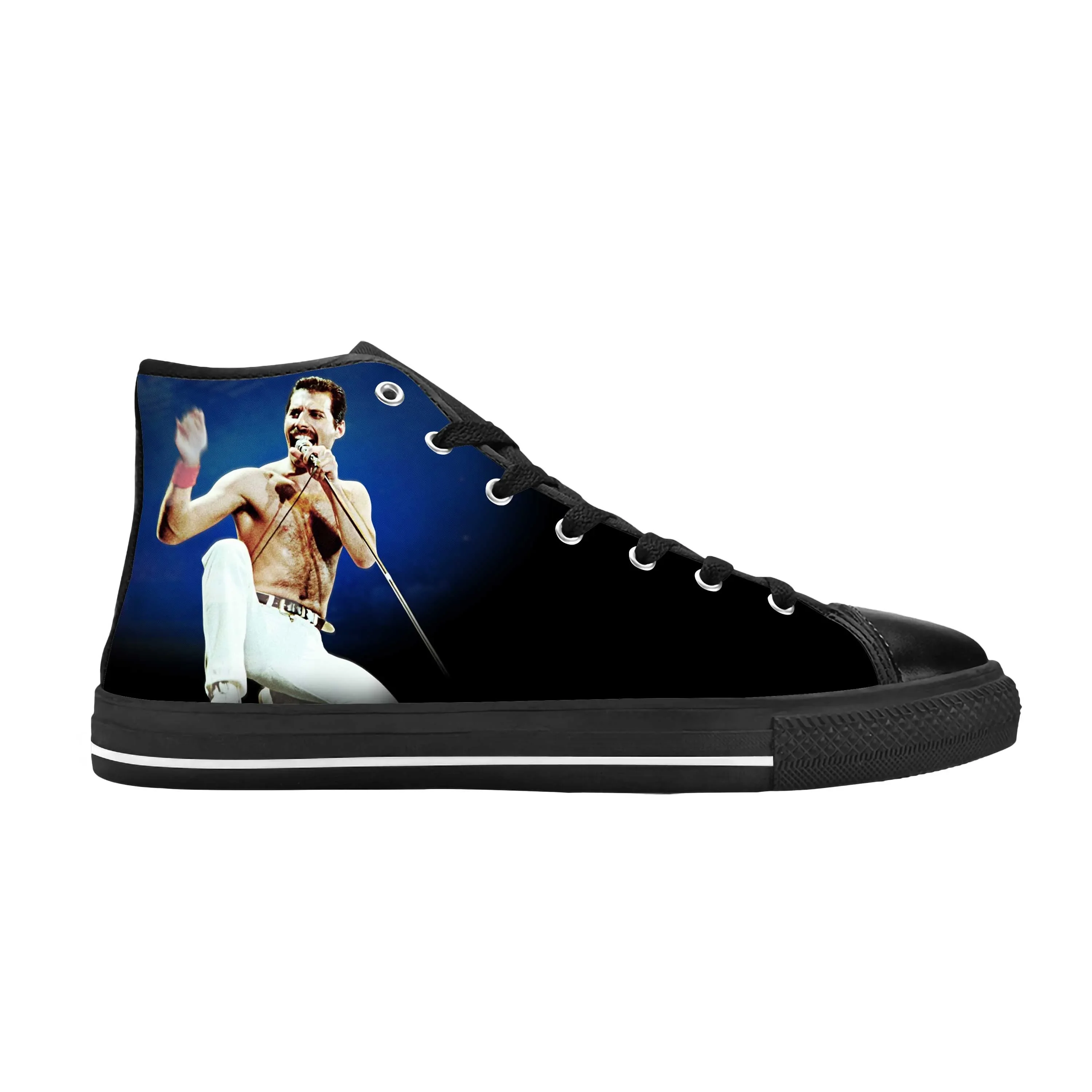 Freddie Mercury piosenkarka zespół rockowy Cool Queen odzież na co dzień buty wysoki Top wygodne oddychające buty sportowe męskie/damskie z nadrukiem 3D