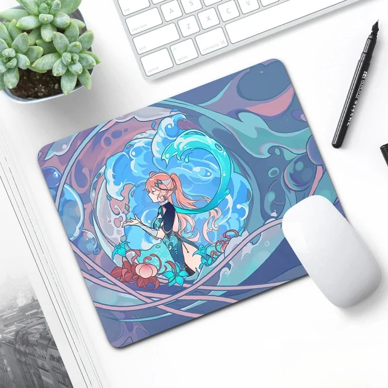 

Genshin Impact Small Mouse Pad Gaming Laptops Mousepad Gamer Carpet Keyboard Mat Desk Protector Anime Cartoon Mause Pads 18X22CM