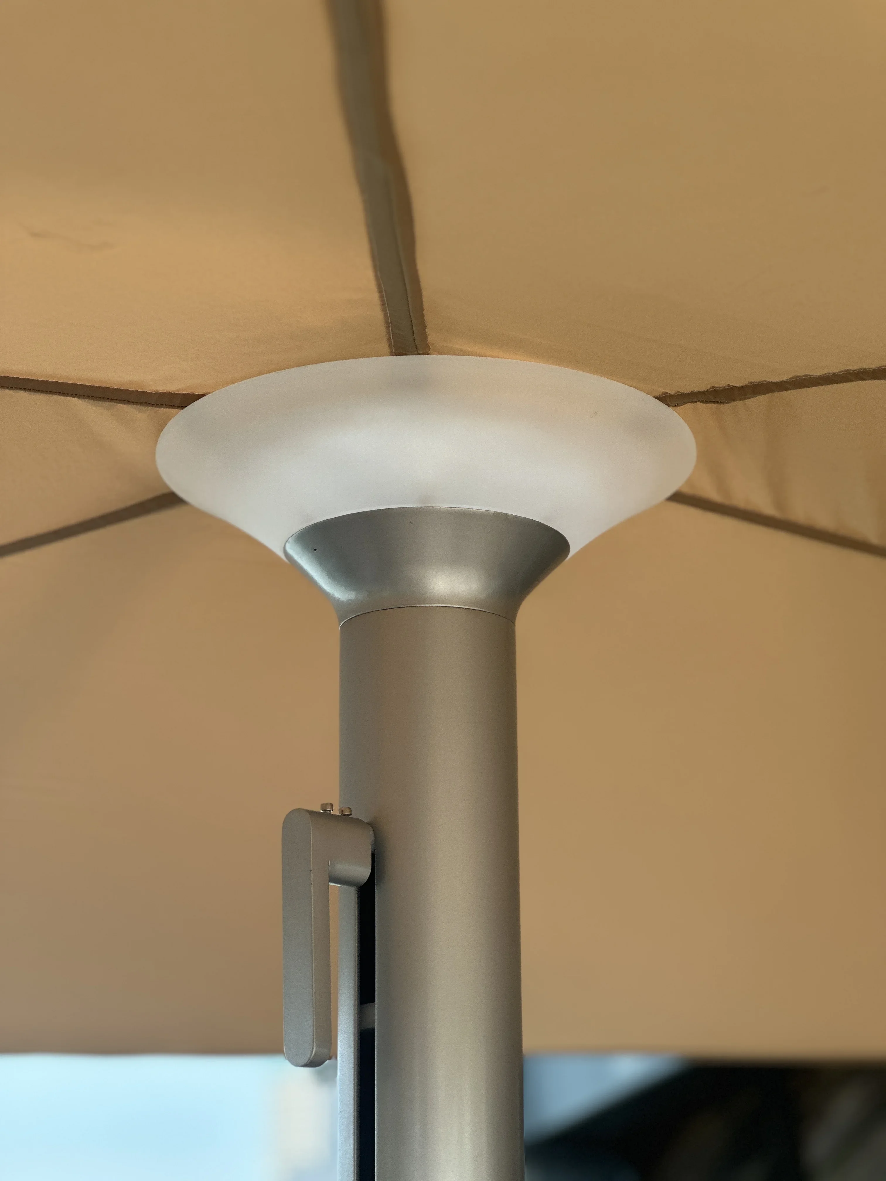 Aluminum Sun Umbrella Retractable Modern Design Outdoor Garden Light Cafe Restaurant
