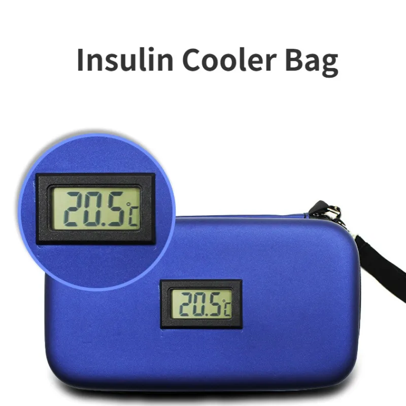 

Insulin Cooler Travel Case Mini Insulin Cooler Bag Heat Insulation Temperature Display Medicine Diabetic Supplies Travel Case