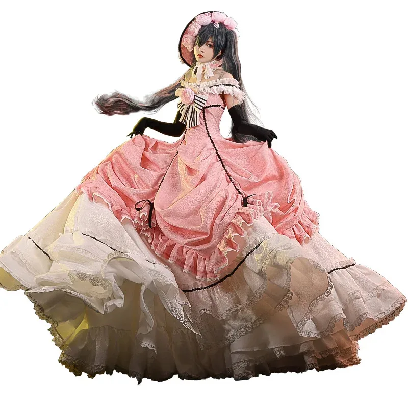 Disfraz de cosplay de Ciel Phantomhive, Halloween, Navidad, fiesta de juegos de rol, en stock, S-XL, nuevo Mooyiyi Cos Black Butler Robin ‌