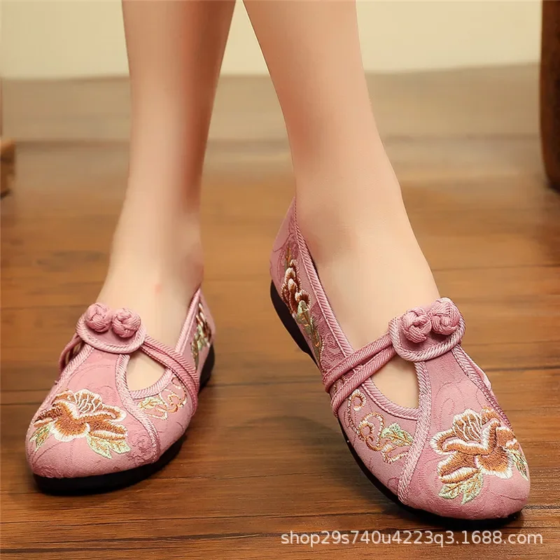 2023 new fashion four seasons ladies woven non-slip bottom round toe embroidered ladies shoes 2783