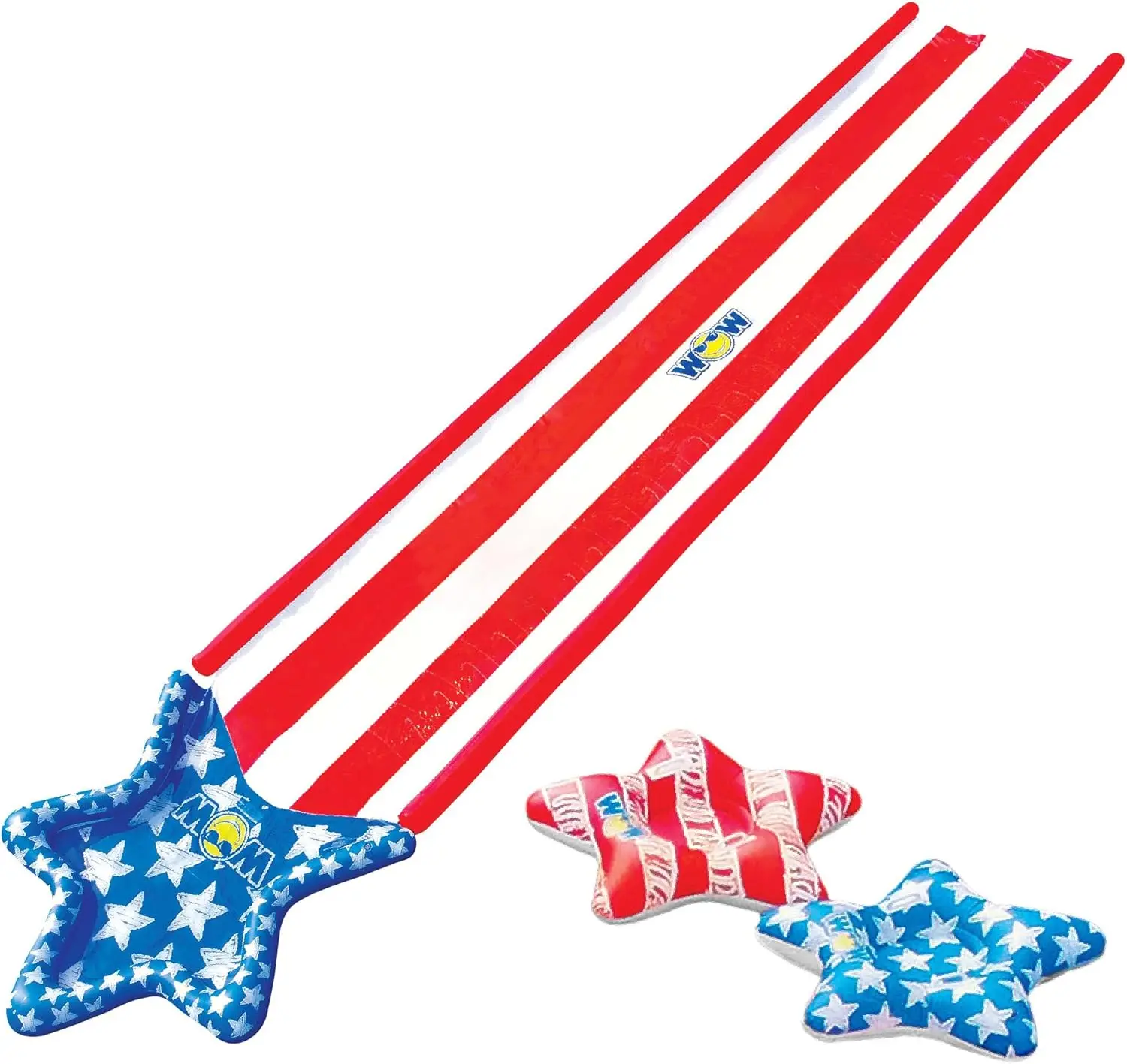 

Stars & Stripes Lawn Slide - 40 x 8 ft Double Lane with Sprinklers, Tear-Resistant PVC