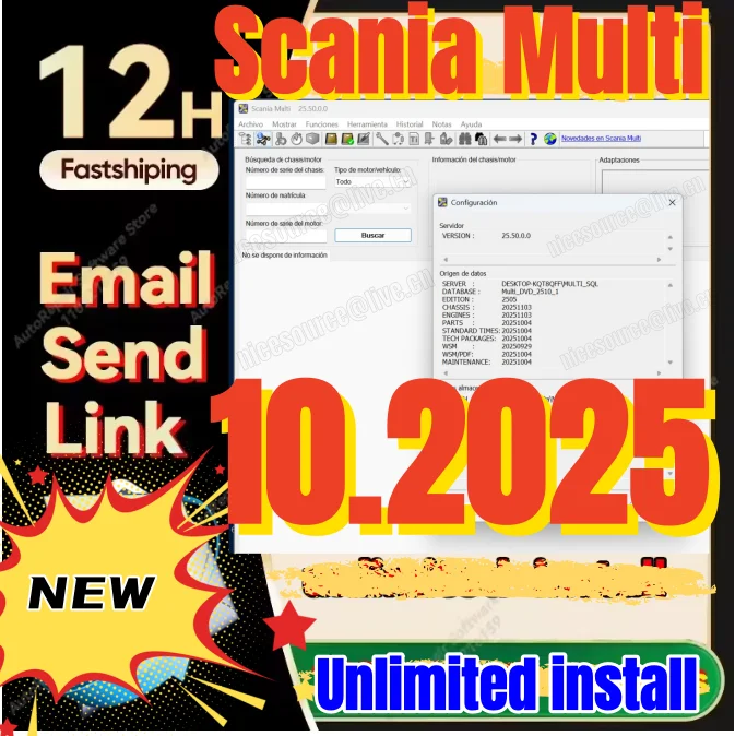 Catálogo Electrónico de Piezas ForScania Multi unlock 2025.10 /2025.06 etc. para Camiones, Autobuses y Motores Scania EPC con parche sin caducidad