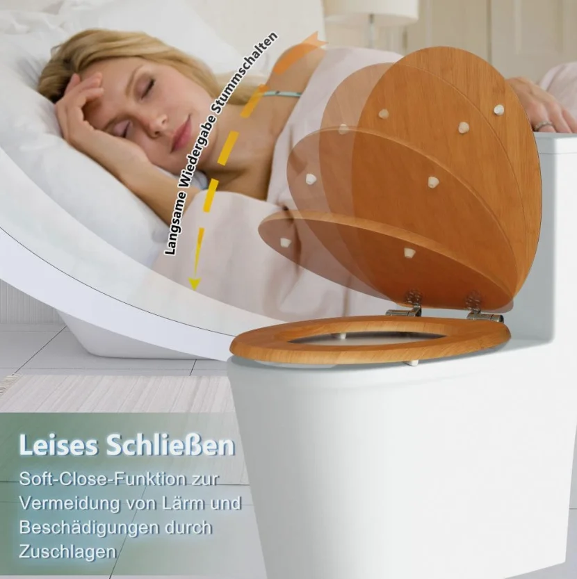 Sainos WC-Sitz mit Absenkautomatik, Toilettendeckel mit Soft-Close, Toilettensitz mit. Toilettensitze für Badezimmereinrichtungen – Detail 4