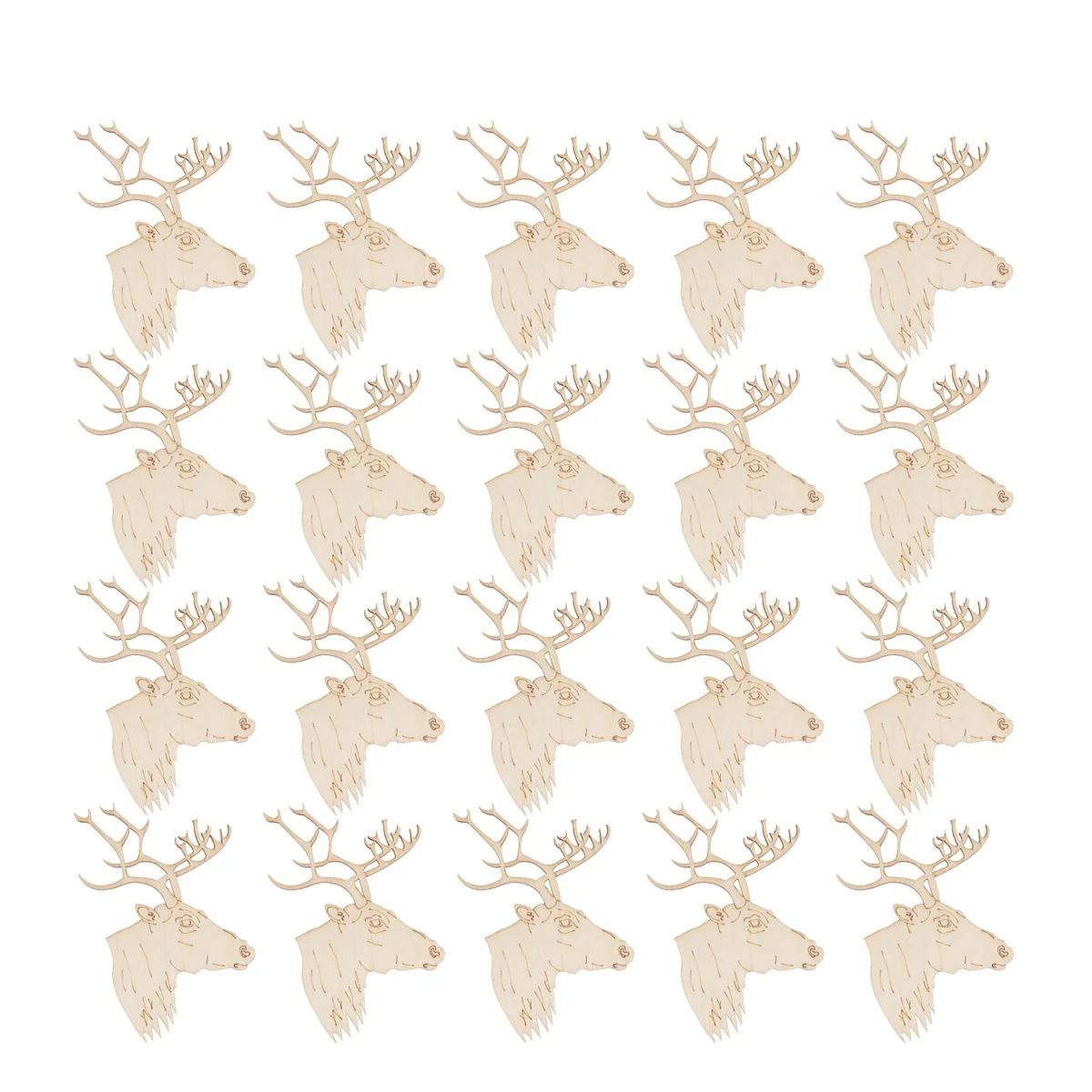 

20Pcs Premium Wood Christmas Hanging Tags Lovely Deer Shape Pendants with Hole Rope for DIY Home Cafe Tree Decorations Set