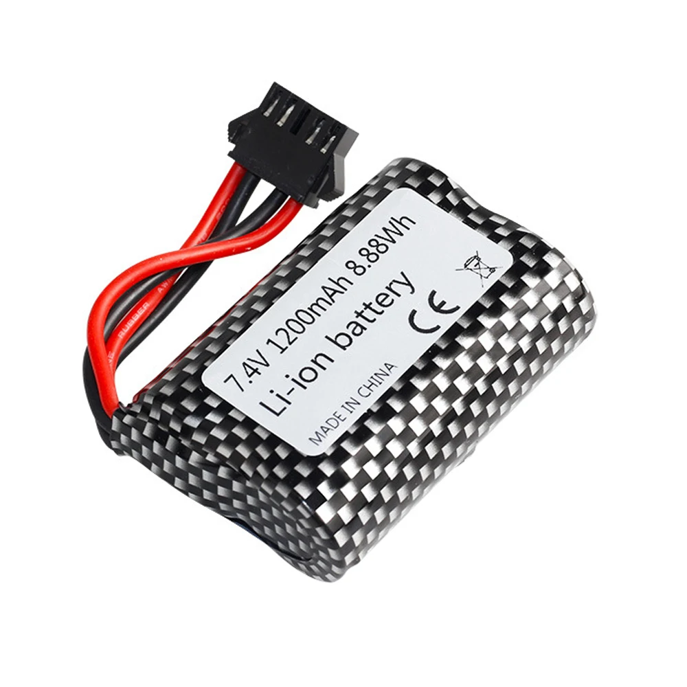 7.4V 1200mAh 18500 Li-ion battery SM-5P plug with Charger for remote controll stunt cars RC trucks RC boats toys accessories