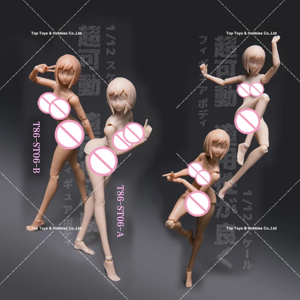 

86TOYS T86-ST05/06 1/12 Super Flexible Joint Body with Anime Head Female Plump Buttock Big Bust Articulated Action Figure Body