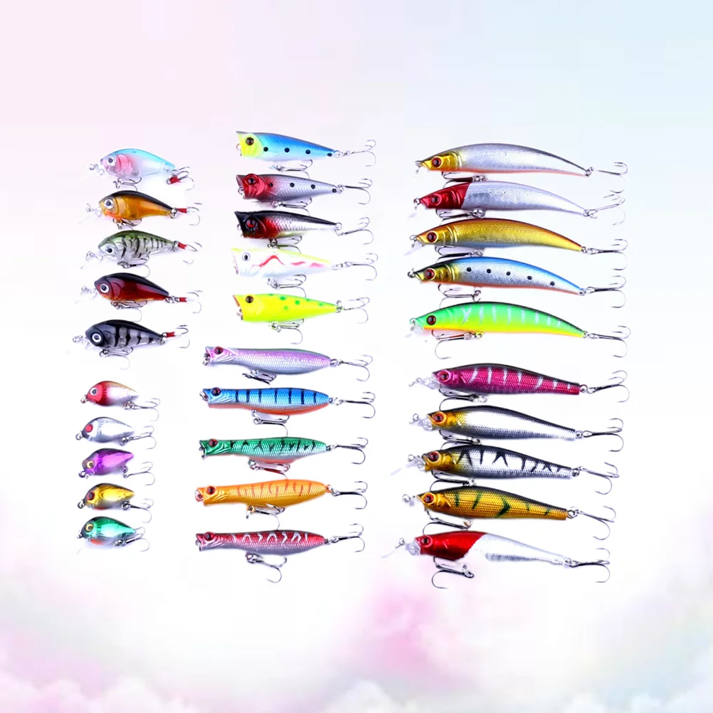 

30Pcs Metal Fish Shape Lure Bait Reflective Light Carp Bass Fishing Tackle Accessories 6 Specifications Simulation Fishing Lures