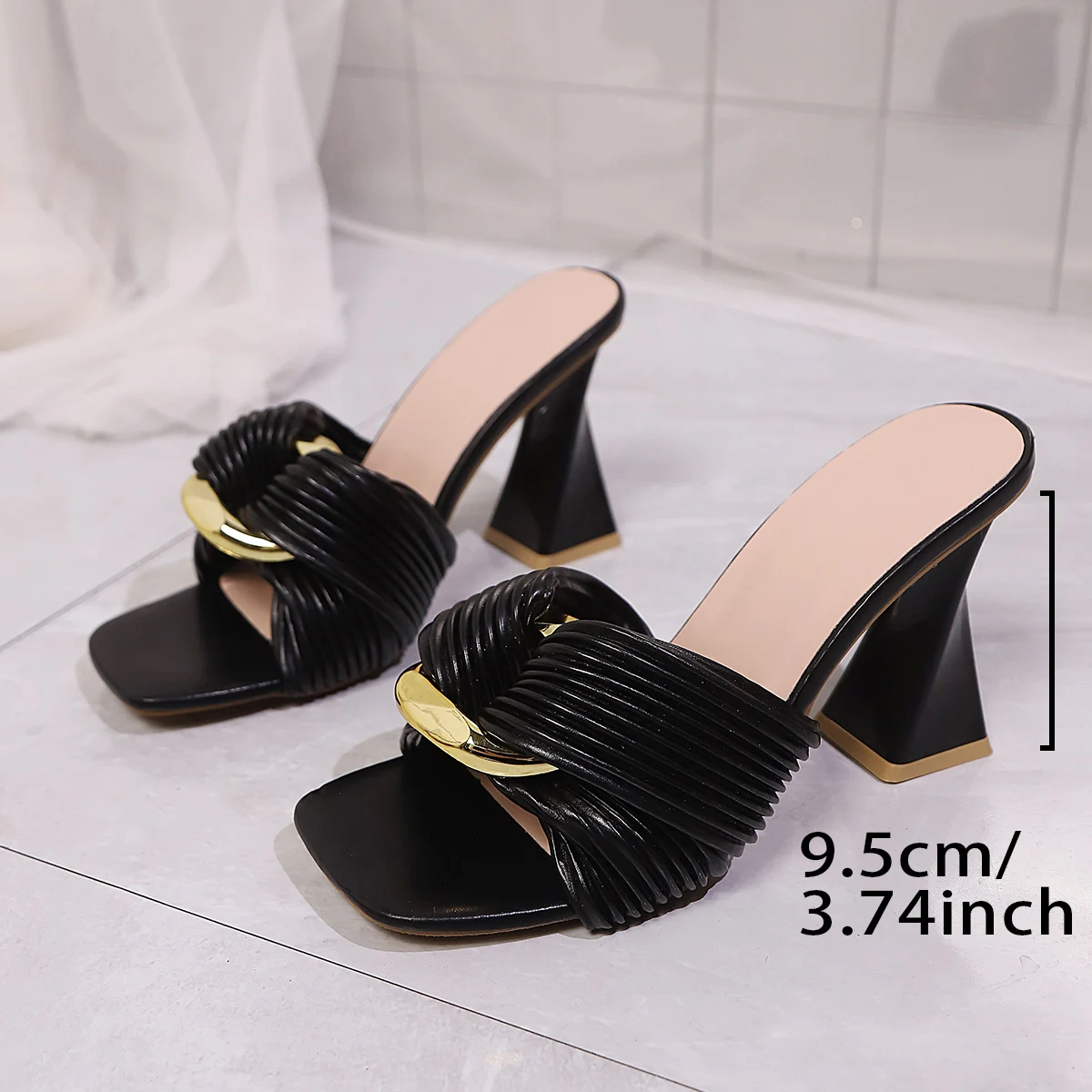 

Women's Casual Super High Heel Slippers Shoes 2026 Summer New Heeled Mules Slides Elegant Sexy Women's Sandals Size 36-43 Туфли