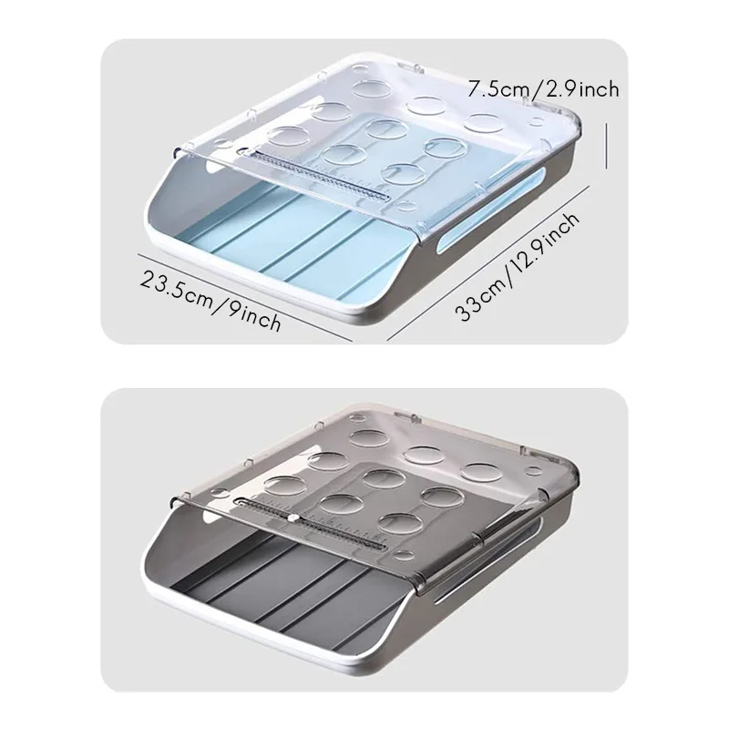 21 Grid Egg Holder for Refrigerator,Auto Scrolling Egg Storage Box,Egg Storage Container for Fridge Kitchen,2 Pcs