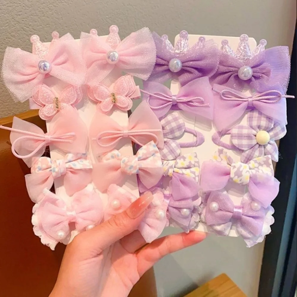10Pcs/Set Cute Bows Baby Hairclips Lace Flower Children Girls Hairpins Hairdresses Baby BB Clip Gifts view 3