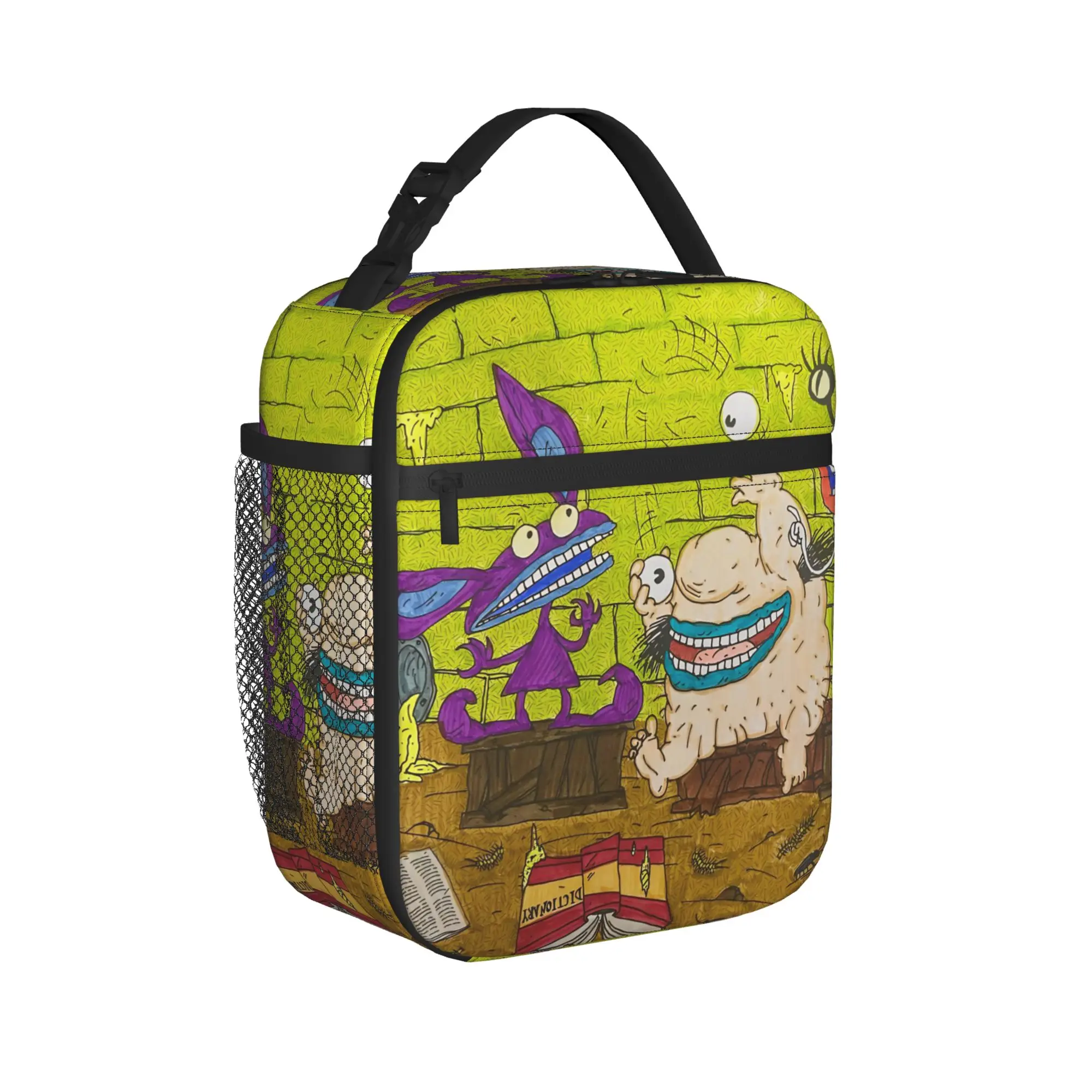 Insulated Lunch Bags Aaahh Real M-Monsters  Merch  Storage Food Box Fashion Thermal Cooler Bento Box For Outdoor