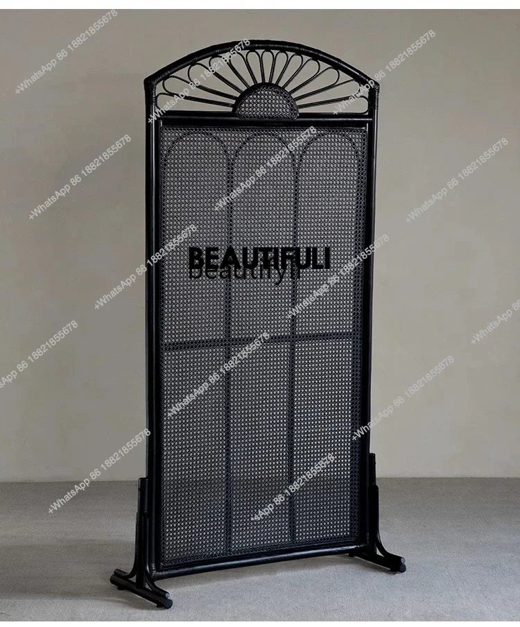 ss8350 Southeast Ocean Rattan Art\ Nanyang Retro Style Living Room, Partition B & B Hotel Tea Room Movable Screen
