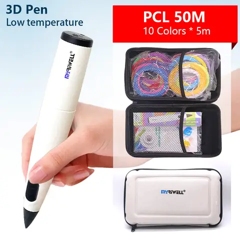 Myriwell low-temperature 3D pen set with a Big 3D Pen Case, And PCL Filament, Safe 3D pen, New Year gift. Christmas gift