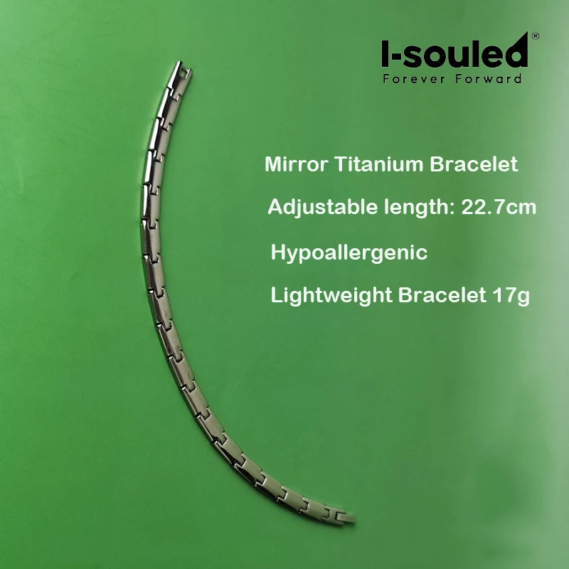 Mirror-Polished Titanium Bracelet with Germanium for Men & Women, Simple & Fashionable