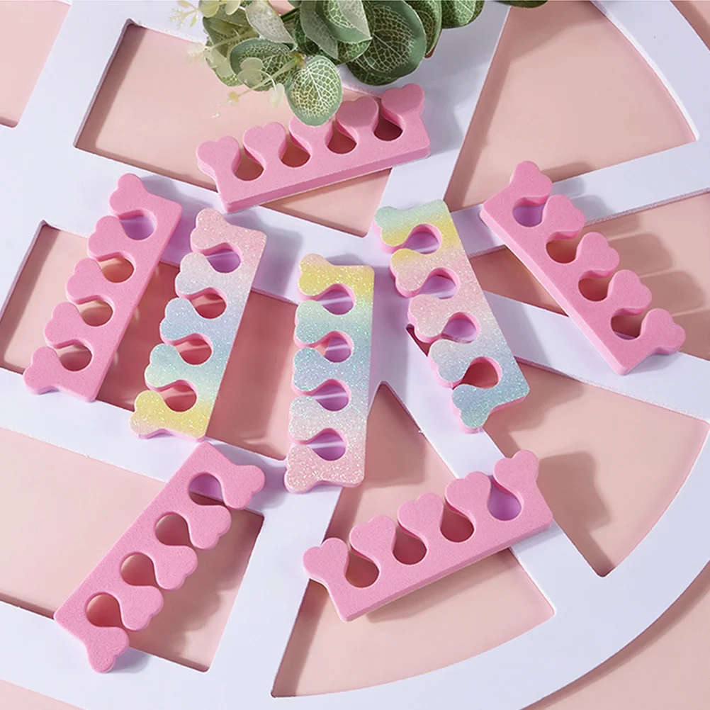 

30Pcs Toe Separators Heart Design Shiny Color Manicure Tools for Women Nail Art Pedicure Salon Home Use Eva Foot Dividers