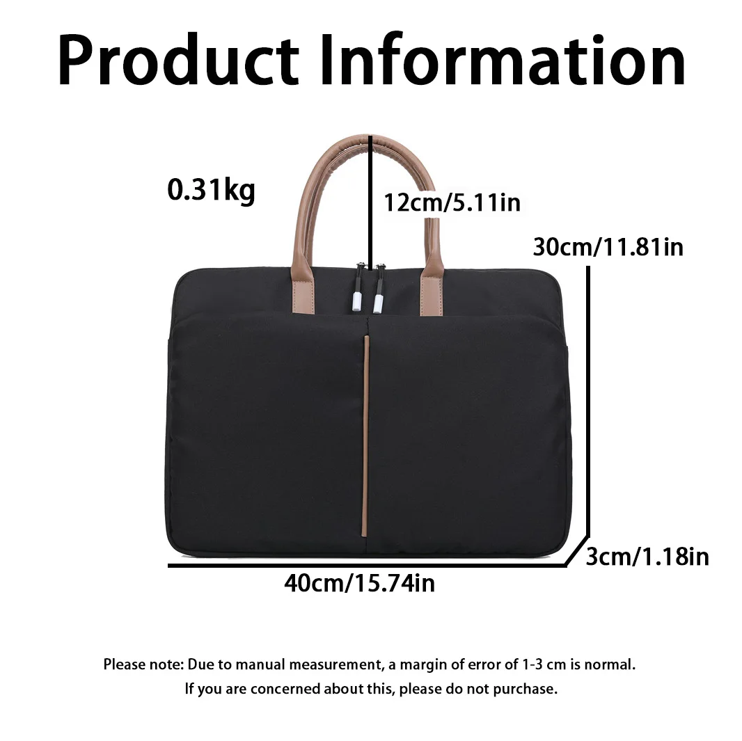 Borsa per laptop elegante da 15,6 pollici per uomo e donna Borsa da lavoro casual in tessuto Oxford resistente ai graffi e all'usura Proteggi tablet