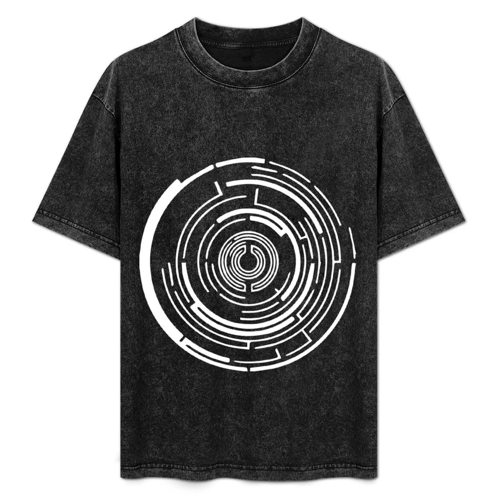 

maze design (white) T-Shirt Big Size Crew Neck T-Shirt