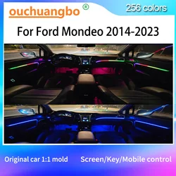 Ouchuangbo LED Ambient Light For Mondeo Fusion MK5 2014-2023 Magic Atmosphere Lamp Interior Kit 256 Color Car Decoration