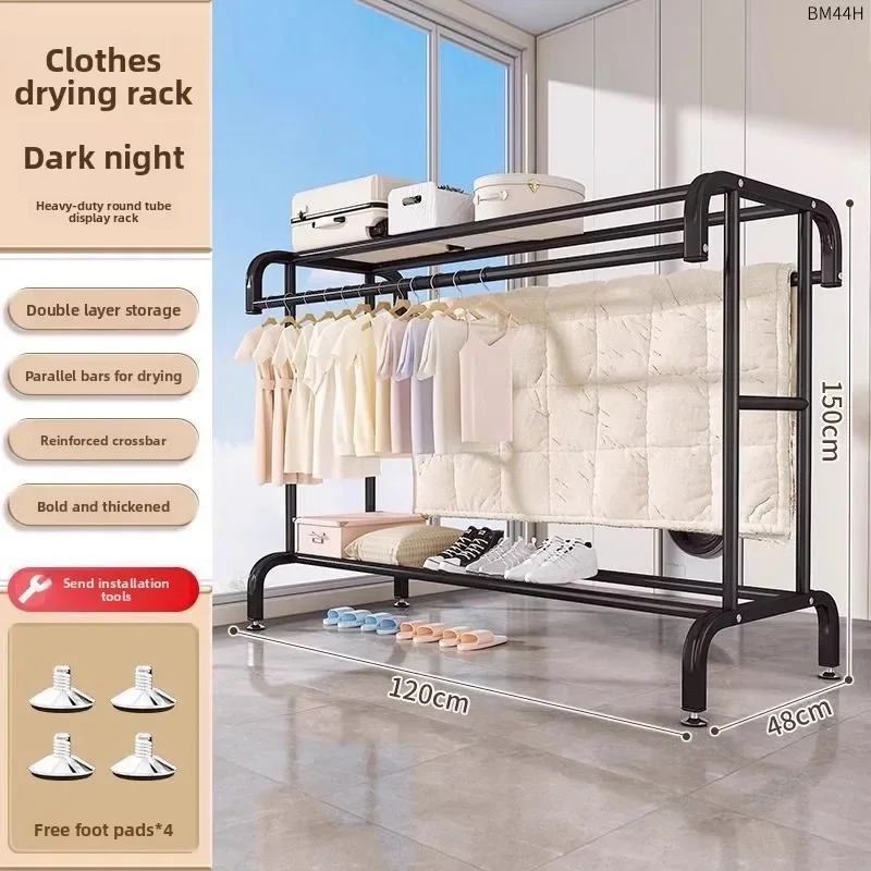 Freestanding Indoor Clothes Rack Drying Stand Storage Balcony Bedroom Coat Rack Coat Rack Stand Clothing Racks Coat Rack