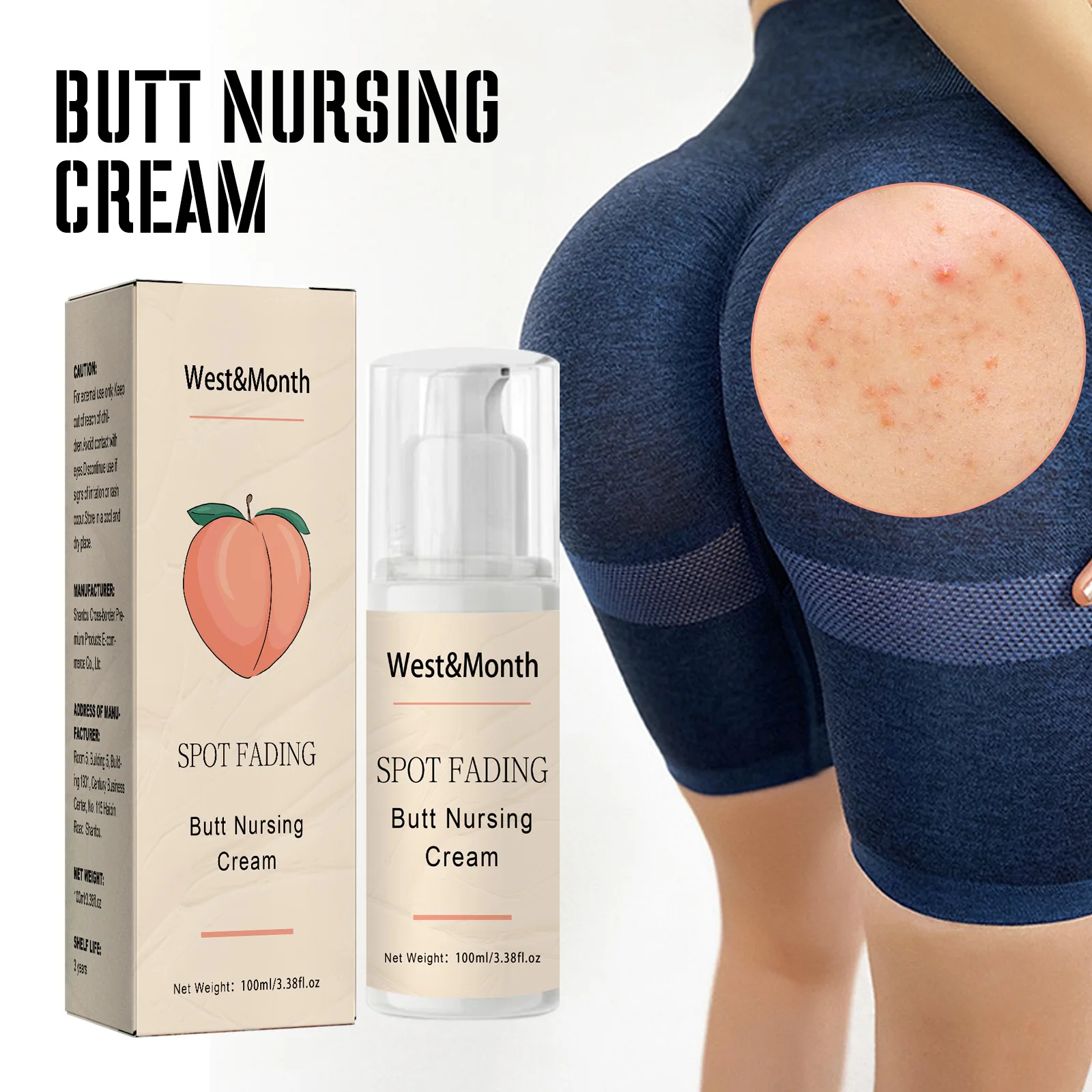 Butt A-cne Treatment Cream Remove Hip Acne Pim-ples Smooth Skin Anti Itching Prevent Pores Clogging Whitening Buttock Care Cream