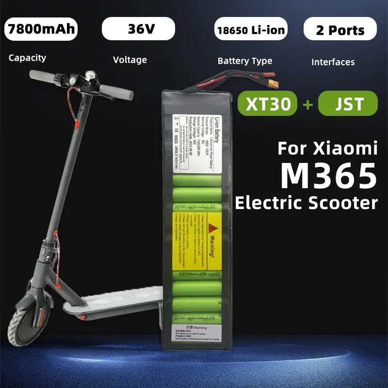 For Xiaomi M365 Electric Scooter Battery Pack 18650 10S3P 36V 7.8Ah Electric Bicycle Batteries XT30 JST Built-in BMS Protection