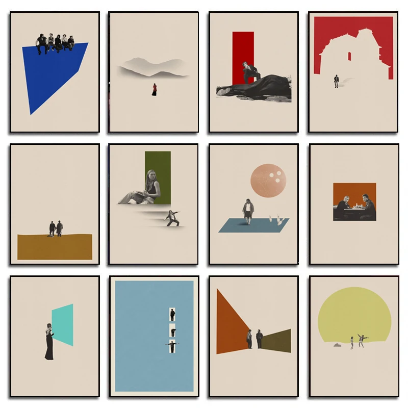 Abstract Simple Classic Colorful Geometric Movie TV Show Scene Poster Canvas Art Paint Prints Home Room Wall Picture Decor Gift