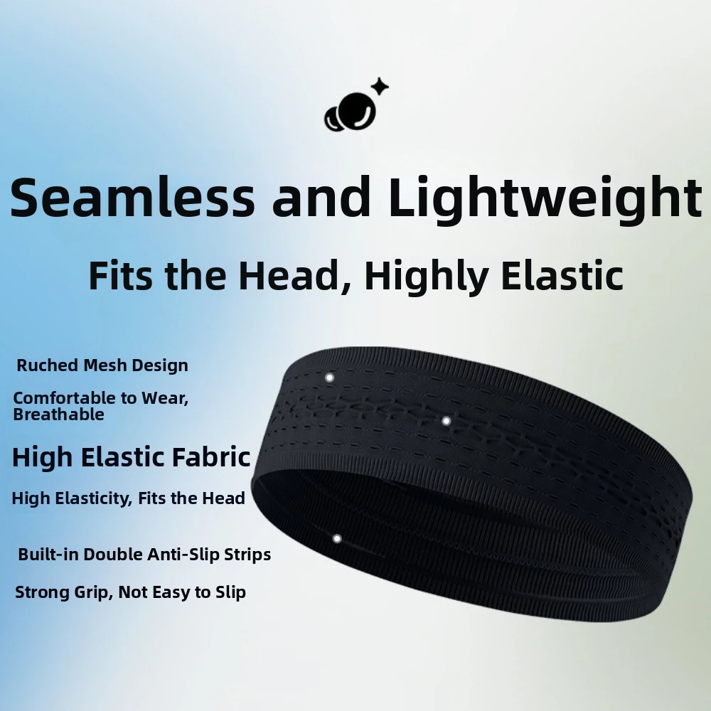 Practical Quick Dry Sport Headbands High Elastic Sweat Absorbent Fitness Headband Breathable Non-Slip Workout Sweatband Outdoor