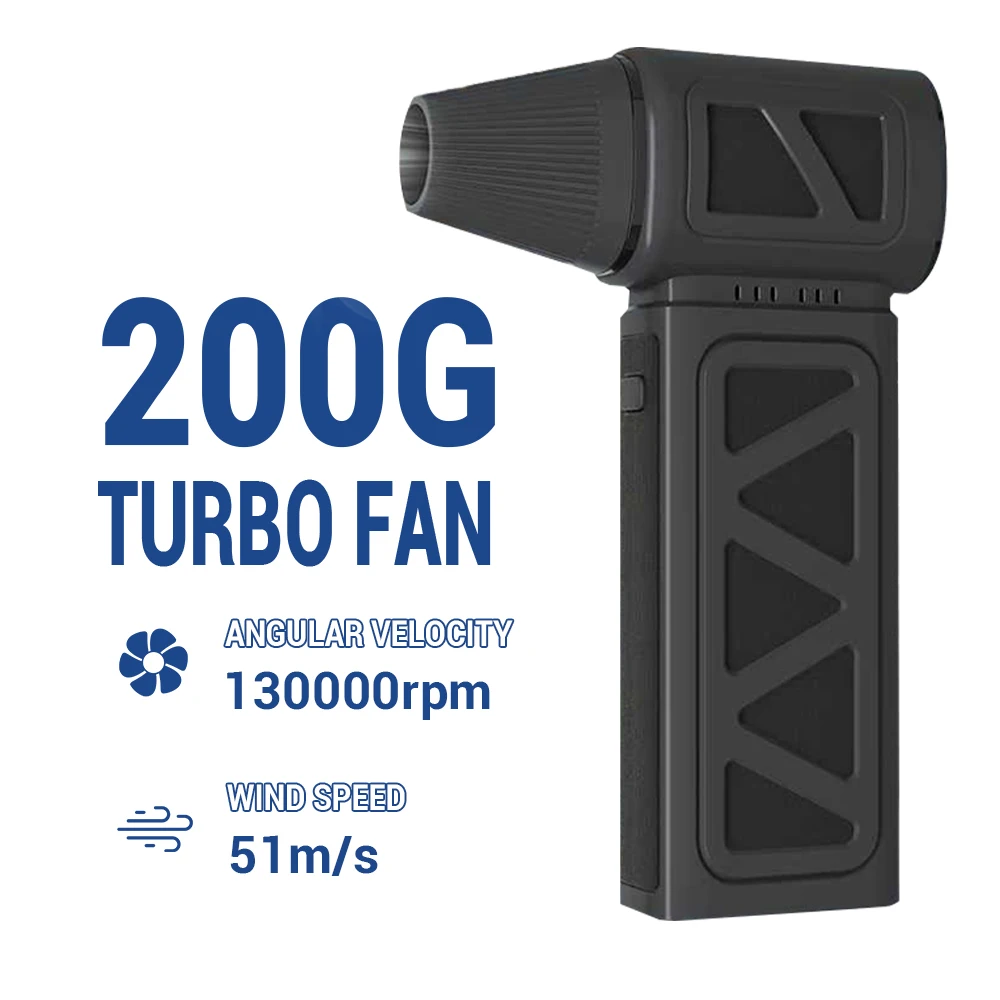 Violent Fan 140000 RPM Bezszczotkowa, mocna dmuchawa powietrza Odkurzacz typu C Ładowanie Silne wiatry 52 m/s Dmuchawa turbo strumieniowa 200 W