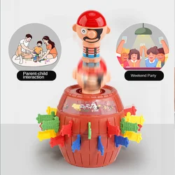 Pirate bucket children's toy interactive small board game parody prank sword insertion wooden bucket Mr. game