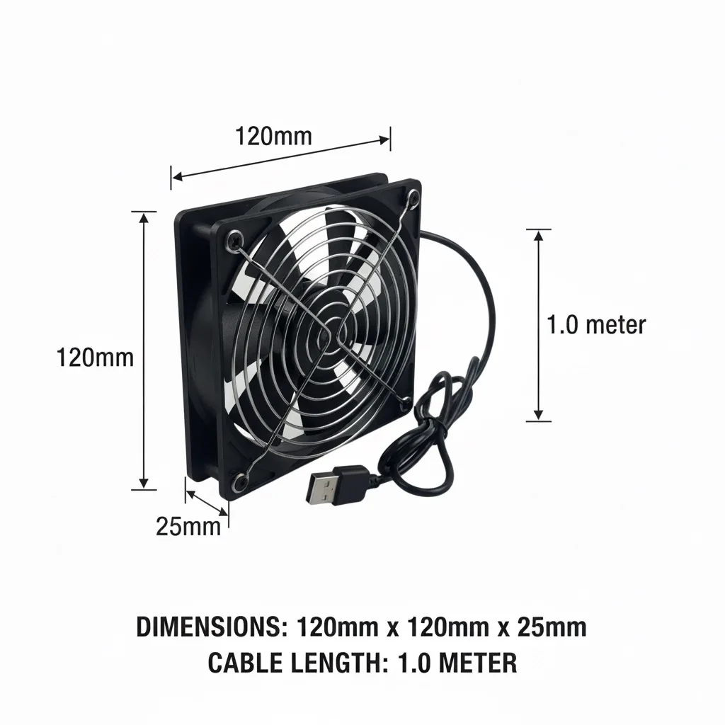 120mm 12cm DC 5V USB Fan 120x120x25mm for Receiver DVR TV Box Router Quiet Hydraulic Bearing Cooling Case Fan