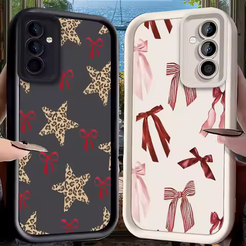 Pink Bow Cherry Case for Samsung Galaxy A53 A36 5G A35 A34 A33 A32 A30 A26 A24 A23 A22 A20 A16 A15 A14 A13 A12 4G A06 M55 Cover
