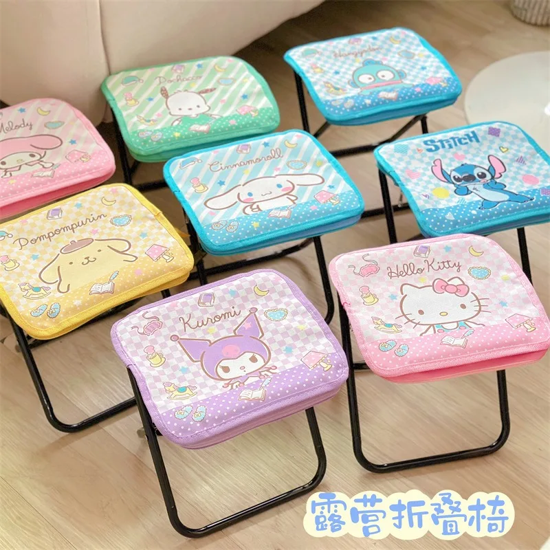 

Hello Kitty Picnic Folding Chair Portable Handheld Camping Outdoor Picnic Ponza Home Fashion Cartoon Mini Queue Chair Wholesale