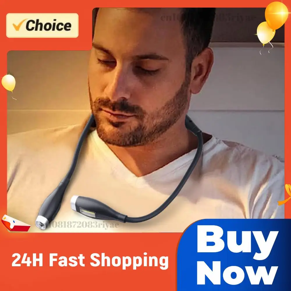 

Лампа для чтения с регулируемой яркостью, светодиодный ночник, фонарик с функцией Hands Free, перезаряжаемый, для ночного бега, прогулок, вязания, кемпинга