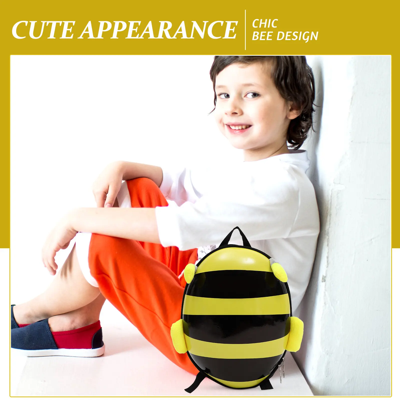 

1 шт., детский рюкзак, портативный, с регулируемым плечевым ремнем, детская школьная сумка, дорожная сумка для книг, стильный желтый цвет