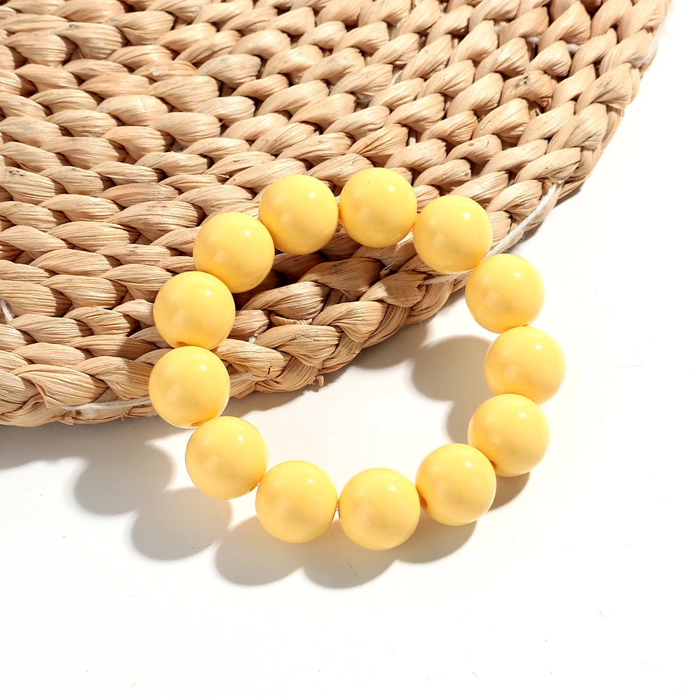 Bohomia Trend Acryl Ontwerp Geometrische Ronde Bal Elastische Armband voor Vrouwen Onregelmatige Kleurrijke Armbanden 2025 Sieraden