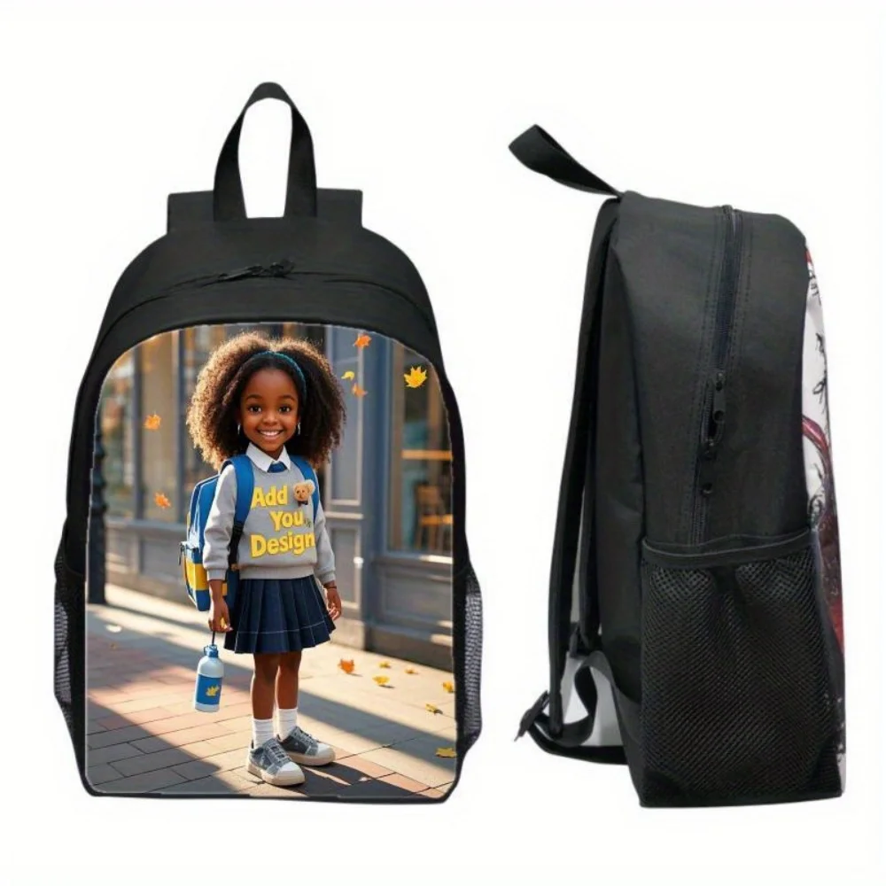 Personalized Custom Print Kids School Backpack, Add Your Own Photo Text Name, Lightweight Children Backpack for Primary School