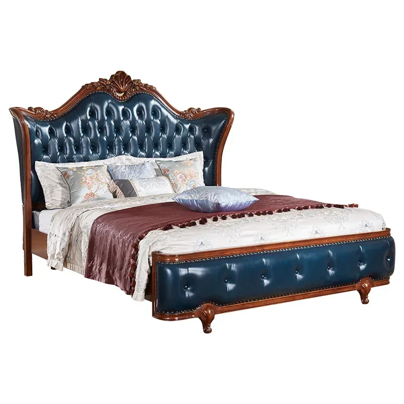 

British Rural Style American Classical Style Solid Wood Frame Double Bed B465