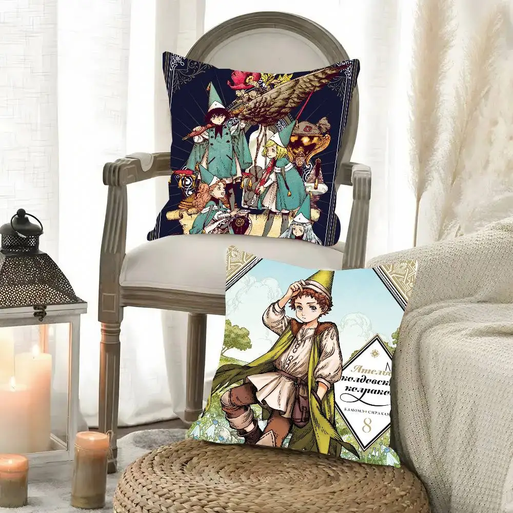 Anime Witch Hat A-Atelier Pillow Case Fashion Square Pillowcase Bedroom Sofa Room Ins Decoration Leisure