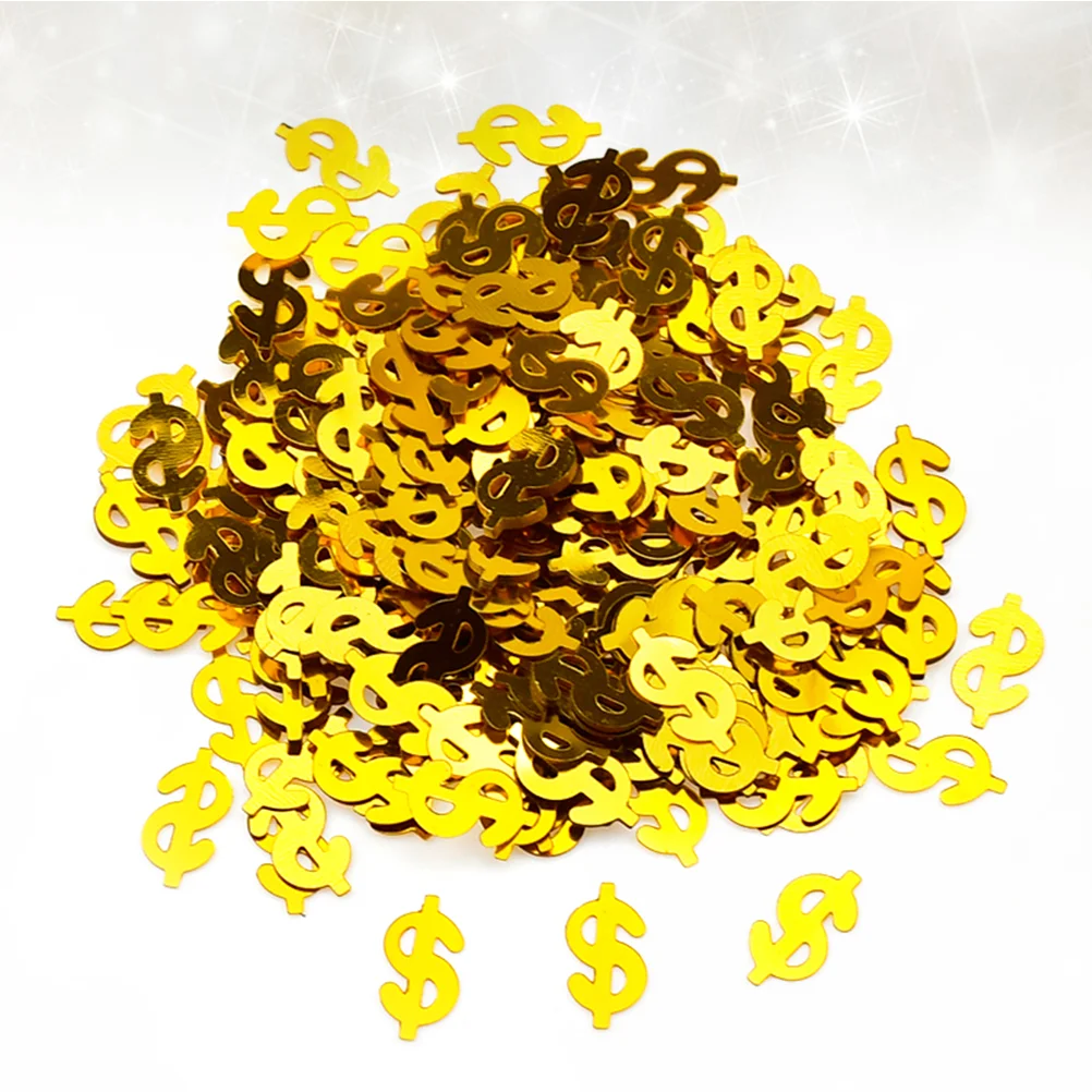 100pcs Dollar Shaped Confetti Plastic Glitter Confetti Party Supplies for Christmas Birthday