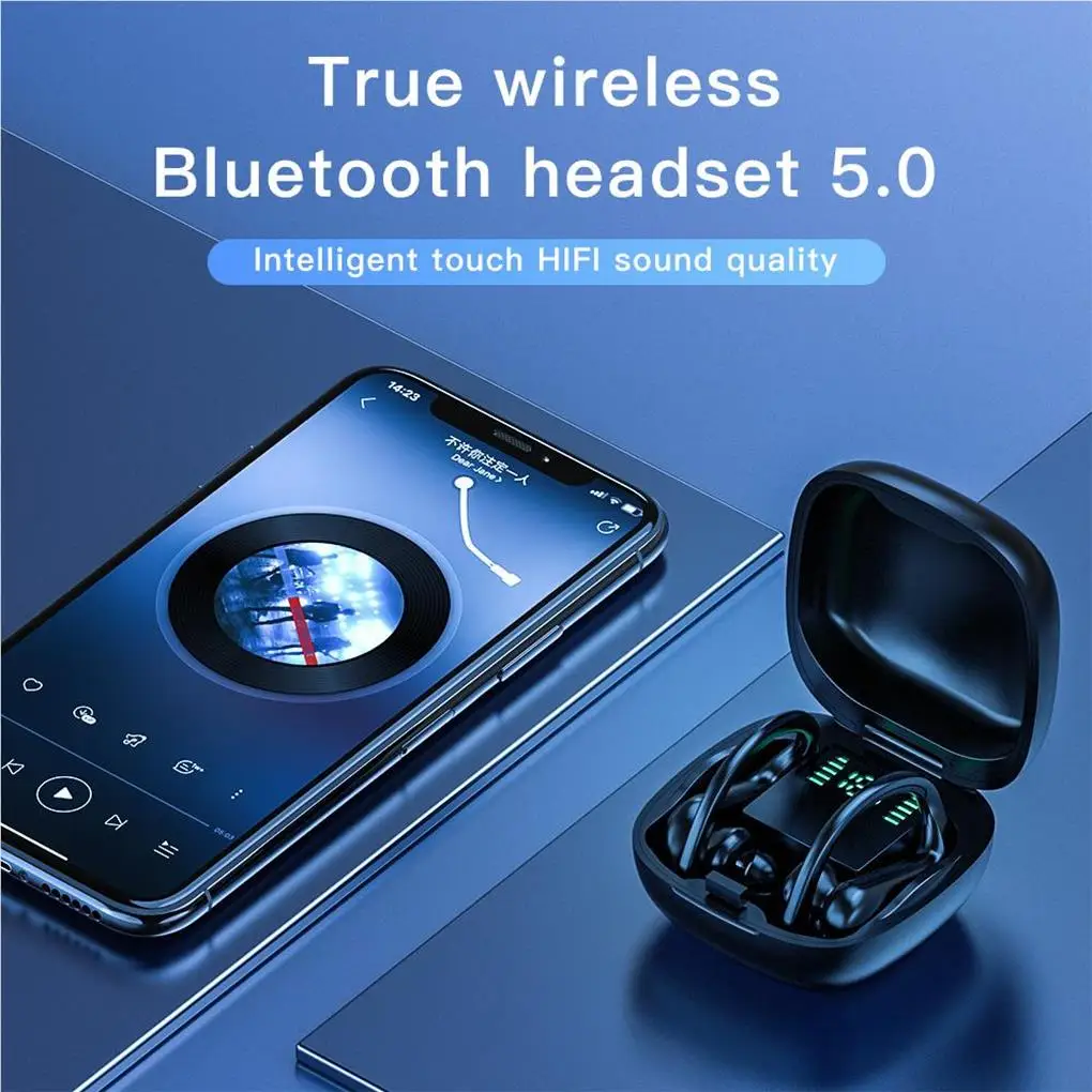 Wireless Earbuds Cellphone Headphone Music Playing Tool Digital Display Phone Headset Communication Equipment Birthday Gift