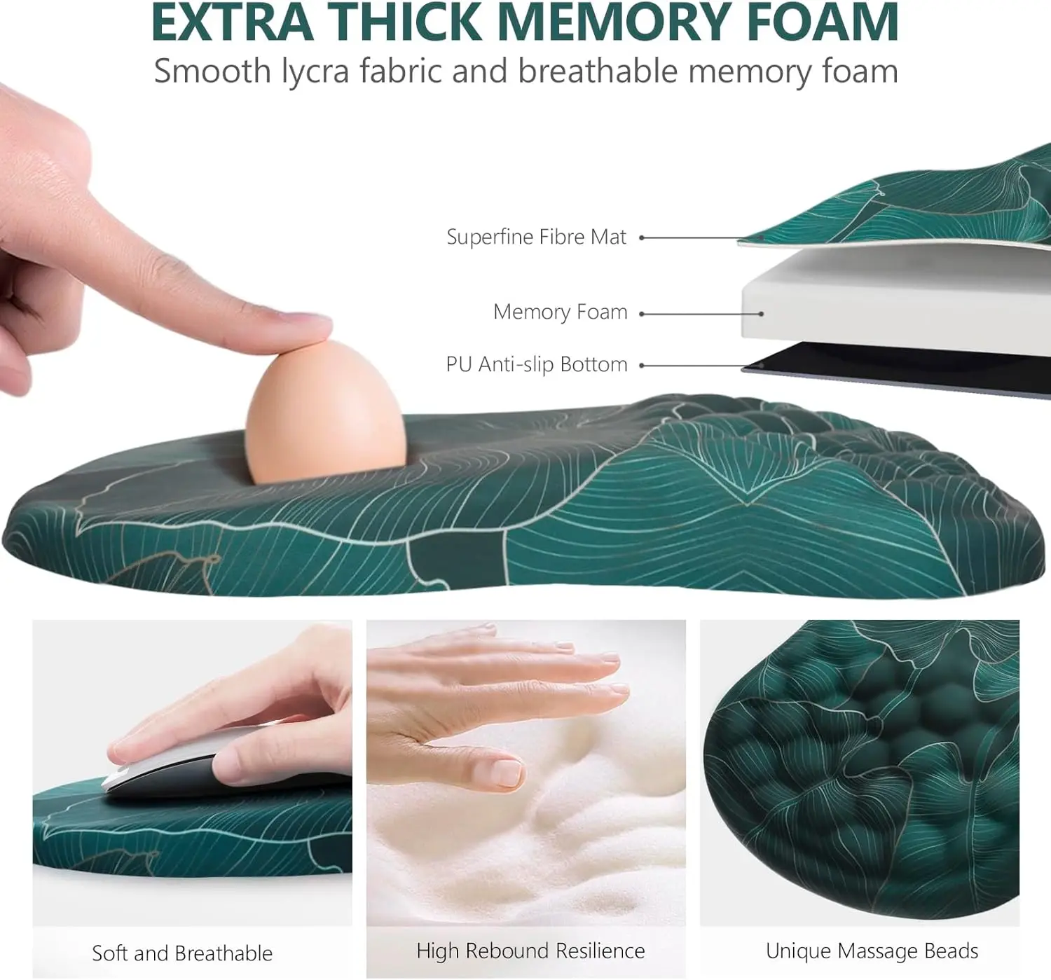 وسادة ماوس مريحة للألعاب من رغوة الذاكرة ، لوحة مفاتيح مانعة للإنزلاق ، مسند المعصم ، حصيرة دعم ، لوحة ماوس للكمبيوتر ، كمبيوتر شخصي