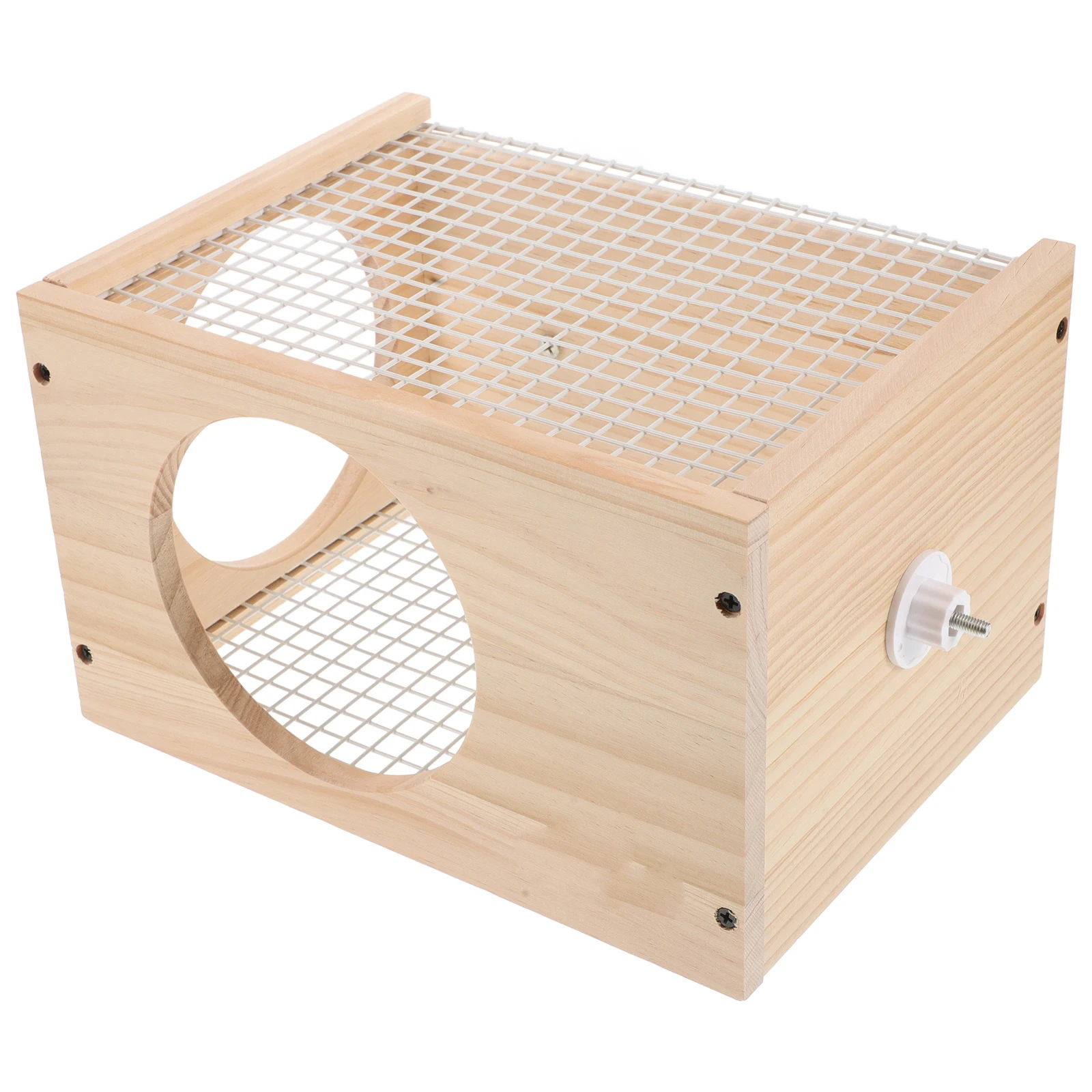 

Solid Hamster Rabbit Small Wooden Pet Nest Animals Cage Wooden Nest Hideaway Natural Round